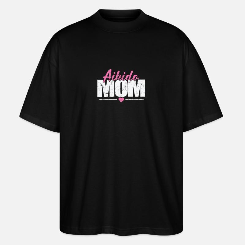 Aikido Mom Training Martial Arts - Stanley/Stella Oversized Unisex Organic T-shirt Blaster 2.0 - black