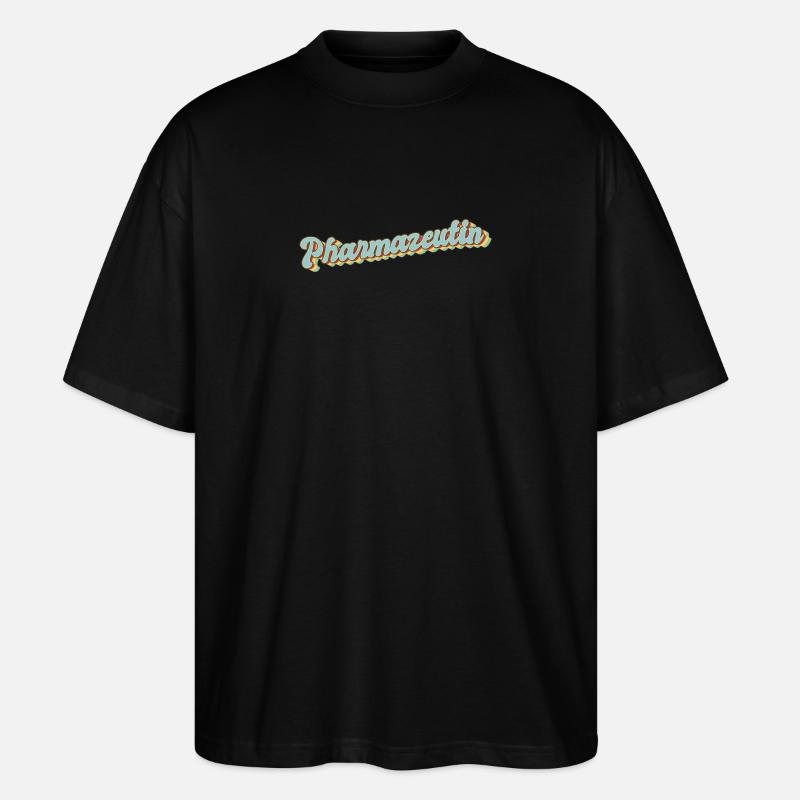 Laborant Abschluss-Geschenk Pharmazeutin - Stanley/Stella Oversized Unisex Bio T-Shirt Blaster 2.0 - Schwarz