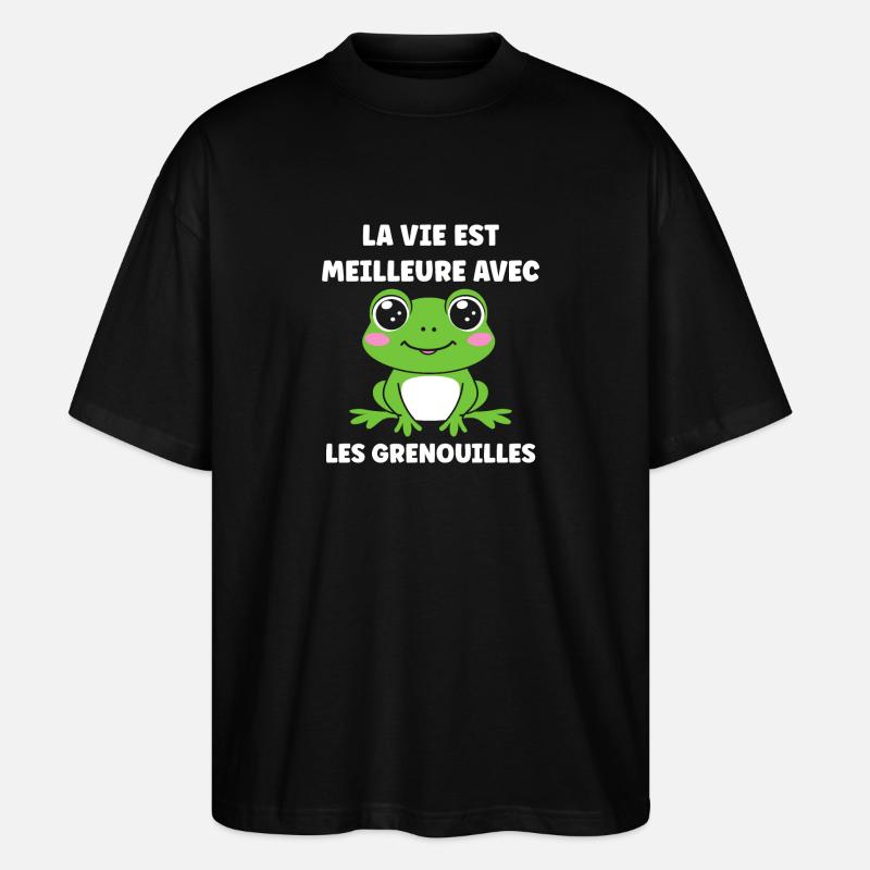 Petite grenouille - T-shirt bio Blaster 2.0 coupe oversize Stanley/Stella Unisexe - noir