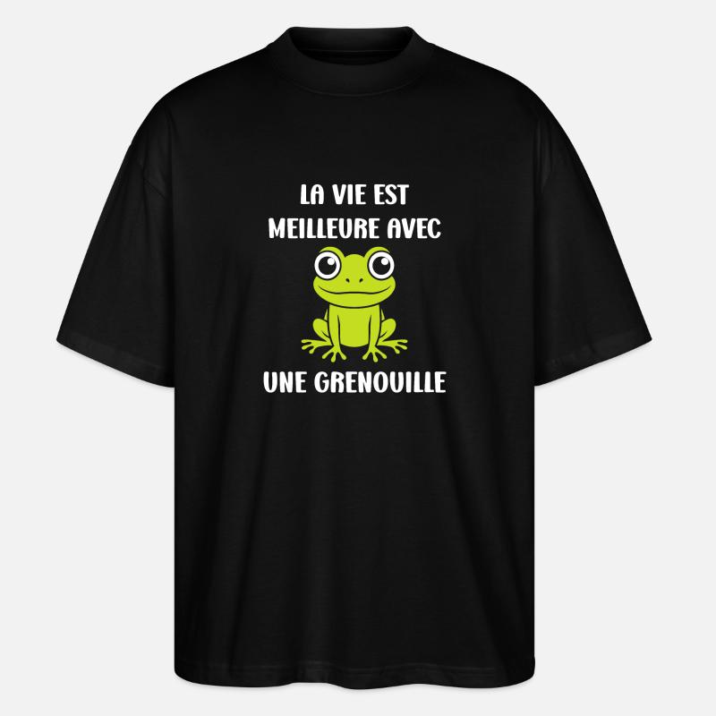Petite grenouille - T-shirt bio Blaster 2.0 coupe oversize Stanley/Stella Unisexe - noir