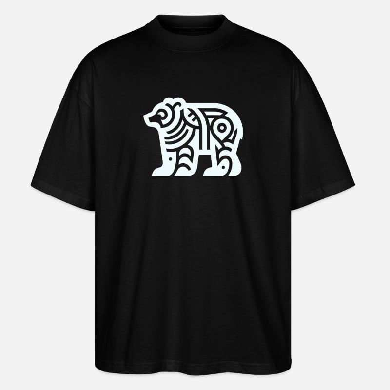 Bär Indianer-Tierkreis - Stanley/Stella Oversized Unisex Bio T-Shirt Blaster 2.0 - Schwarz