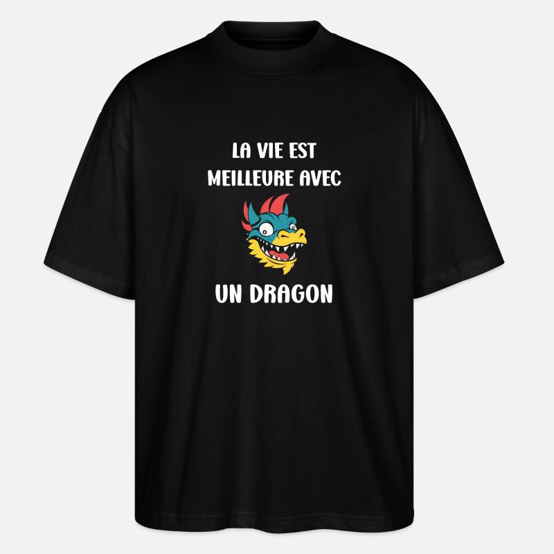 Bébé dragon - T-shirt bio Blaster 2.0 coupe oversize Stanley/Stella Unisexe - noir