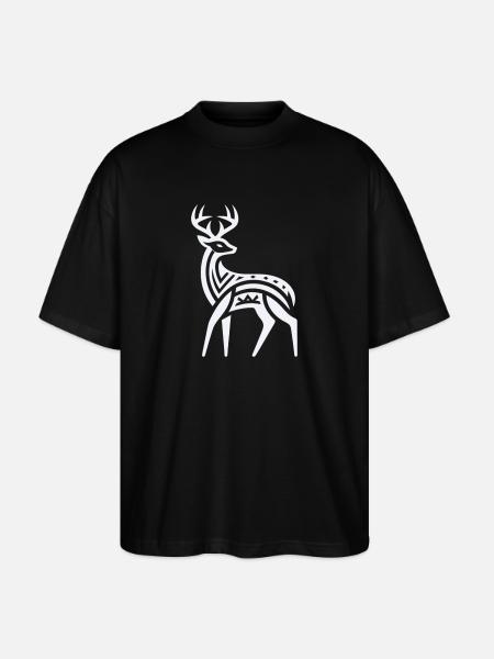 Deer Native American Zodiac - Stanley/Stella Oversized Unisex Organic T-shirt Blaster 2.0 - black