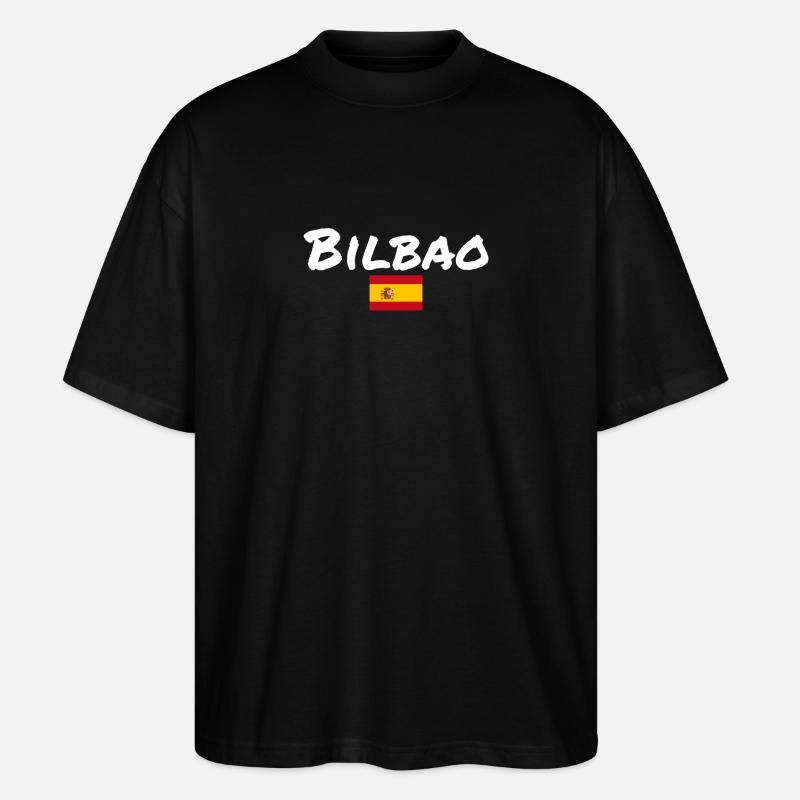 Bilbao Spanien Spanische Flagge Spanier - Stanley/Stella Oversized Unisex Bio T-Shirt Blaster 2.0 - Schwarz
