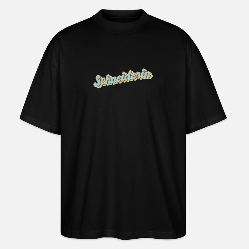 Schneidern Abschluss-Geschenk Textil-Schneiderin - Stanley/Stella Oversized Unisex Bio T-Shirt Blaster 2.0 - Schwarz