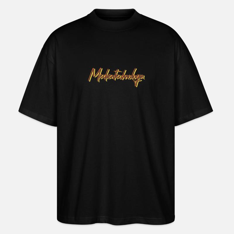 Drucker Abschluss-Geschenk Medientechnologin - Stanley/Stella Oversized Unisex Bio T-Shirt Blaster 2.0 - Schwarz