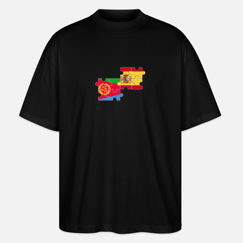 Érythrée Espagne Drapeau Espagnol Érythréen - T-shirt bio Blaster 2.0 coupe oversize Stanley/Stella Unisexe - noir