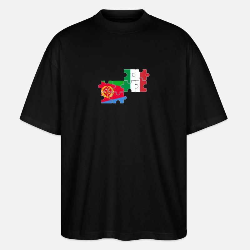 Érythrée Italie Drapeau Italie Érythrée - T-shirt bio Blaster 2.0 coupe oversize Stanley/Stella Unisexe - noir