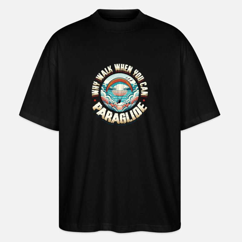 Skydiving Parachute Skydiving Paragliding - Stanley/Stella Oversized Unisex Organic T-shirt Blaster 2.0 - black