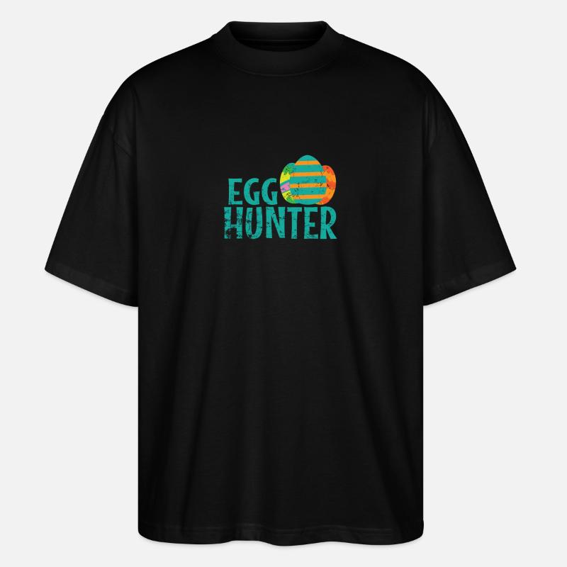 Egg Hunter Ostern bunte Ostereier - Stanley/Stella Oversized Unisex Bio T-Shirt Blaster 2.0 - Schwarz