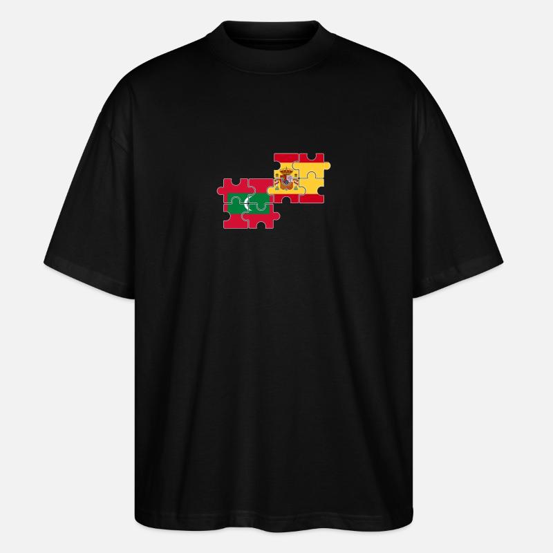 Maldives Espagne Drapeau espagnol Maldivien - T-shirt bio Blaster 2.0 coupe oversize Stanley/Stella Unisexe - noir