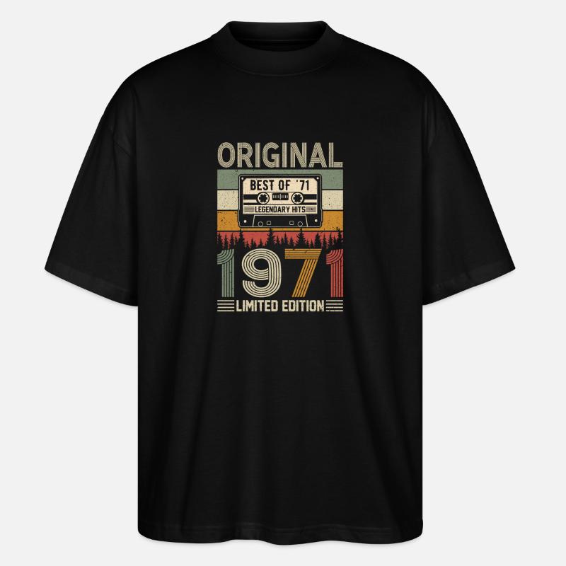 Joie d’anniversaire '71 - T-shirt bio Blaster 2.0 coupe oversize Stanley/Stella Unisexe - noir