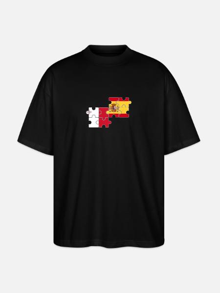 Malta Spain Flag Spanish Maltese - Stanley/Stella Oversized Unisex Organic T-shirt Blaster 2.0 - black