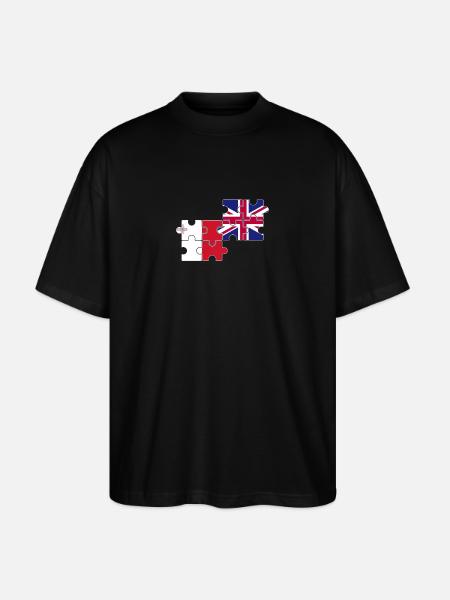 Malta UK Flag British Maltese - Stanley/Stella Oversized Unisex Organic T-shirt Blaster 2.0 - black