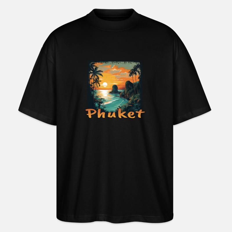Phuket Sunset Grunge-Stil - Stanley/Stella Oversized Unisex Bio T-Shirt Blaster 2.0 - Schwarz