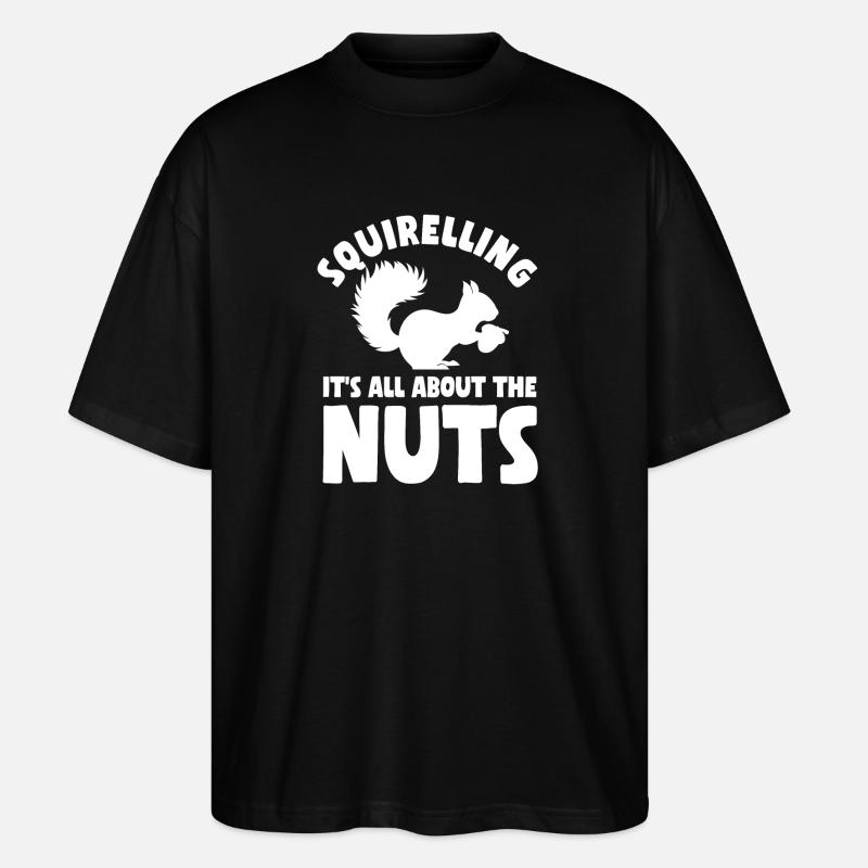 Squirrel Humor - Stanley/Stella Oversized Unisex Organic T-shirt Blaster 2.0 - black