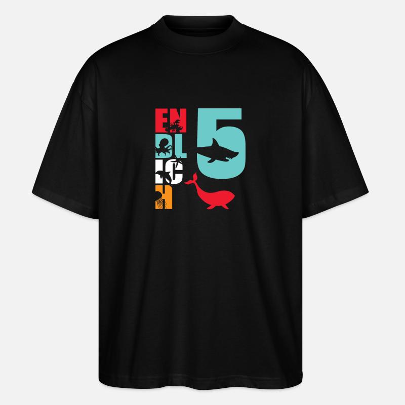 Enfin 5 poissons-requins - T-shirt bio Blaster 2.0 coupe oversize Stanley/Stella Unisexe - noir