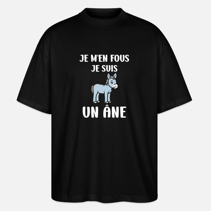 Humour petit âne - T-shirt bio Blaster 2.0 coupe oversize Stanley/Stella Unisexe - noir