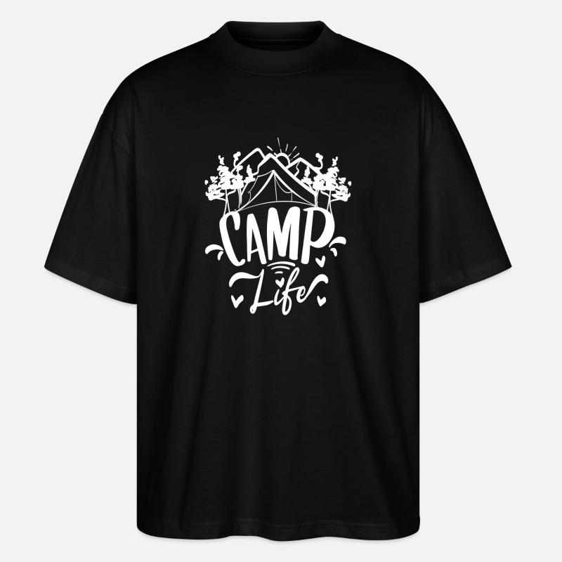 Das Leben im Camp - Stanley/Stella Oversized Unisex Bio T-Shirt Blaster 2.0 - Schwarz