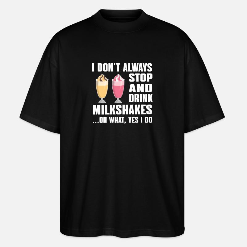 Milchshake Geschenkidee - Stanley/Stella Oversized Unisex Bio T-Shirt Blaster 2.0 - Schwarz