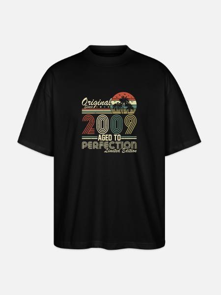 Unieke 2009 Vintage Retro Artwork - Stanley/Stella Uniseks oversized bio T-shirt Blaster 2.0 - zwart