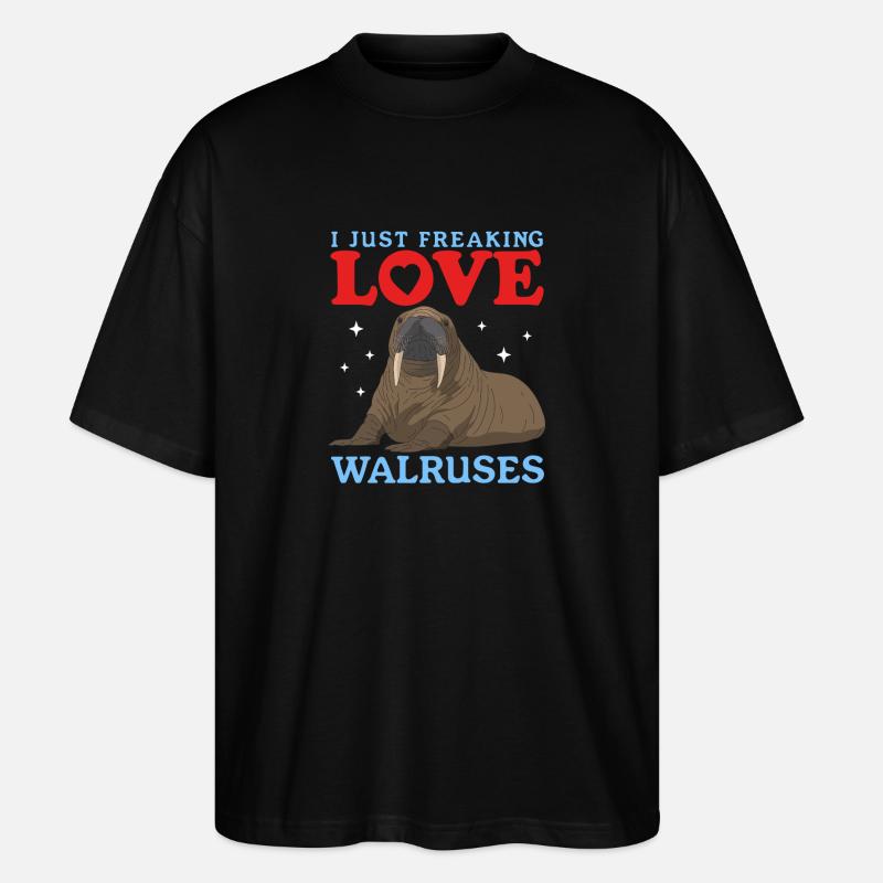 Walrus Walrus Gift - Stanley/Stella Oversized Unisex Organic T-shirt Blaster 2.0 - black