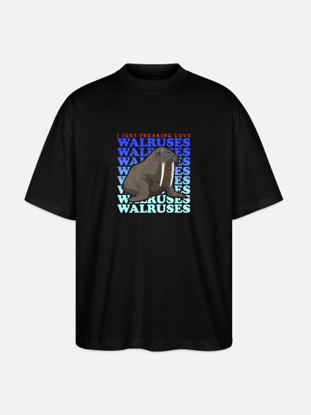 Walrus Walrus Gift - Stanley/Stella Oversized Unisex Organic T-shirt Blaster 2.0 - black