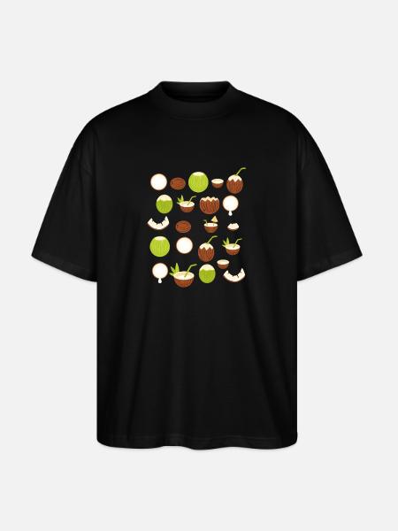 Retro Coconut Design - Stanley/Stella Oversized Unisex Organic T-shirt Blaster 2.0 - black
