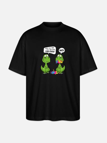 Dude spiste du den sidste enhjørning - Stanley/Stella Oversize Unisex Øko T-shirt Blaster 2.0 - sort