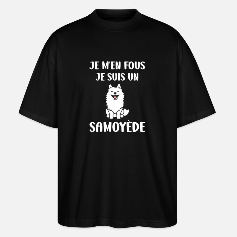 Humour Chien Samoyède - T-shirt bio Blaster 2.0 coupe oversize Stanley/Stella Unisexe - noir