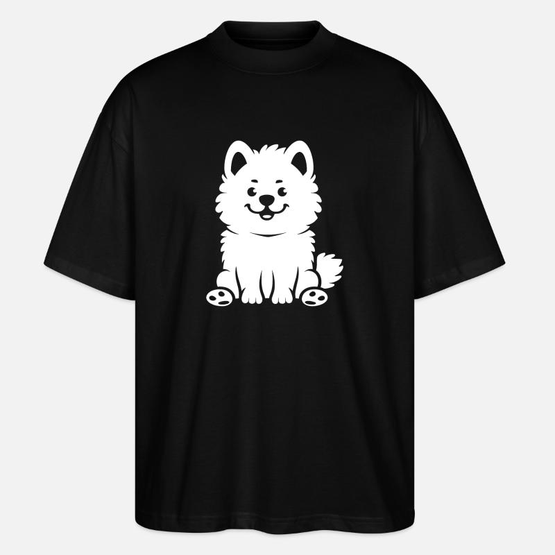 Chien Samoyède - T-shirt bio Blaster 2.0 coupe oversize Stanley/Stella Unisexe - noir