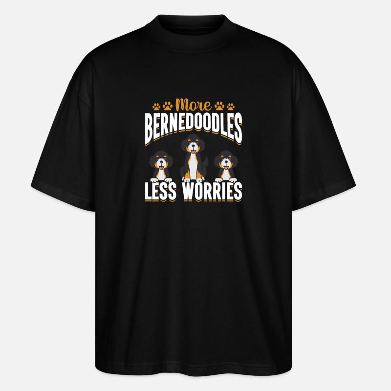 Bernedoodle Hund - Stanley/Stella Oversized Unisex Bio T-Shirt Blaster 2.0 - Schwarz