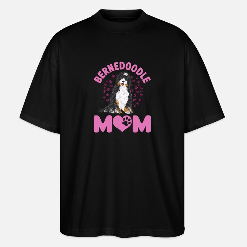 Bernedoodle Hund - Stanley/Stella Oversized Unisex Bio T-Shirt Blaster 2.0 - Schwarz