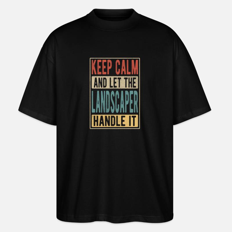 Landscaper Retro Gift - Stanley/Stella Oversized Unisex Organic T-shirt Blaster 2.0 - black
