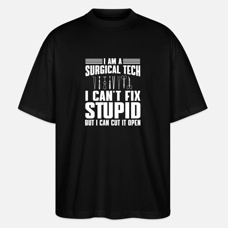 chiSurgical-Technical Assistant Humor - Stanley/Stella Oversized Unisex Organic T-shirt Blaster 2.0 - black