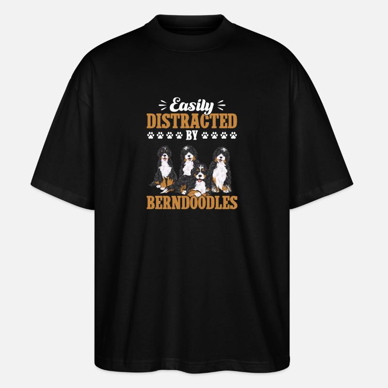 Bernedoodle Hund - Stanley/Stella Oversized Unisex Bio T-Shirt Blaster 2.0 - Schwarz