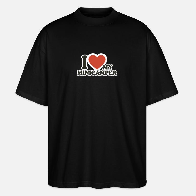 Minicamper Love Camping-Camper Microcamper - Stanley/Stella Oversized Unisex Bio T-Shirt Blaster 2.0 - Schwarz