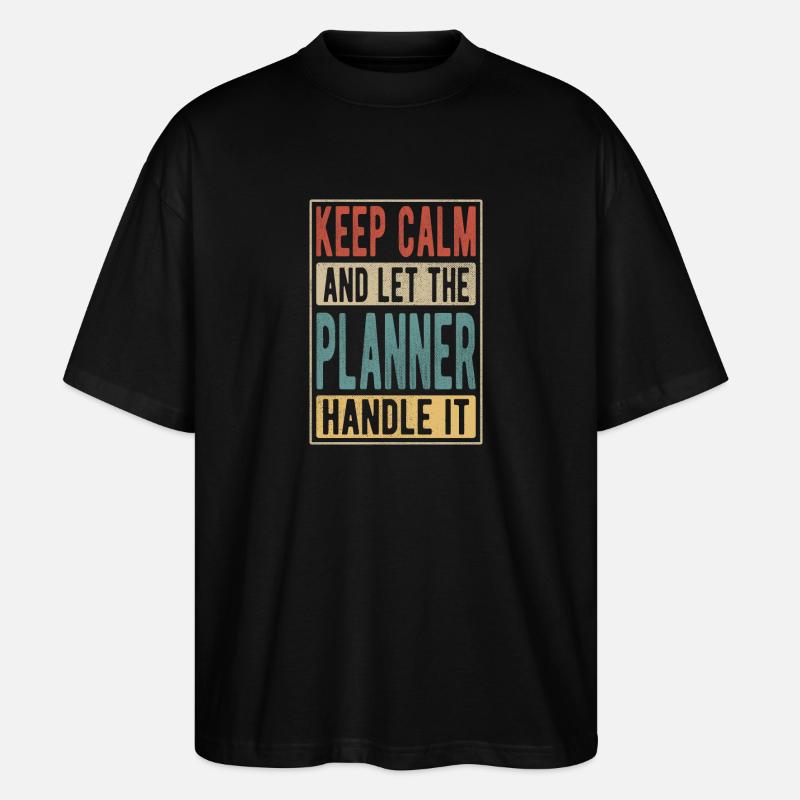 Planner Retro Gift - Stanley/Stella Oversized Unisex Organic T-shirt Blaster 2.0 - black