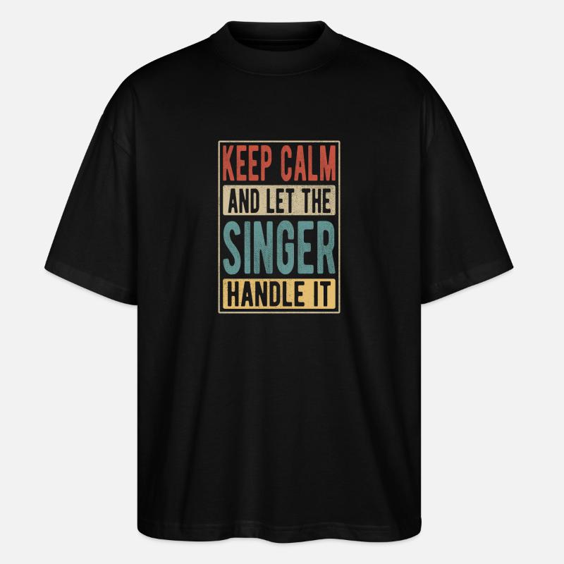 Singer Retro Geschenk - Stanley/Stella Oversized Unisex Bio T-Shirt Blaster 2.0 - Schwarz