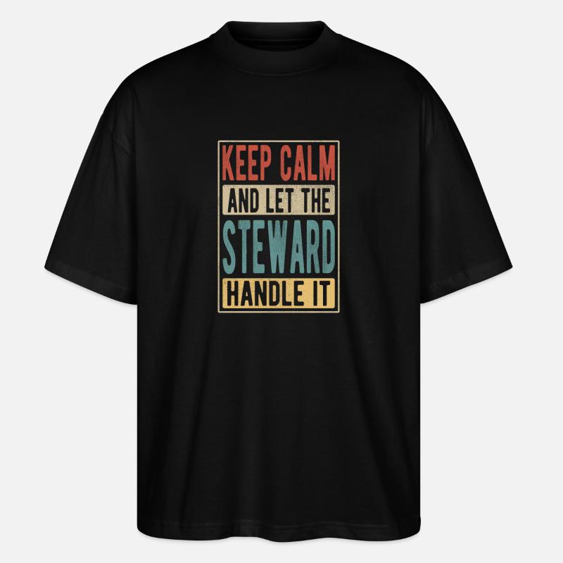 Steward Retro Geschenk - Stanley/Stella Oversized Unisex Bio T-Shirt Blaster 2.0 - Schwarz