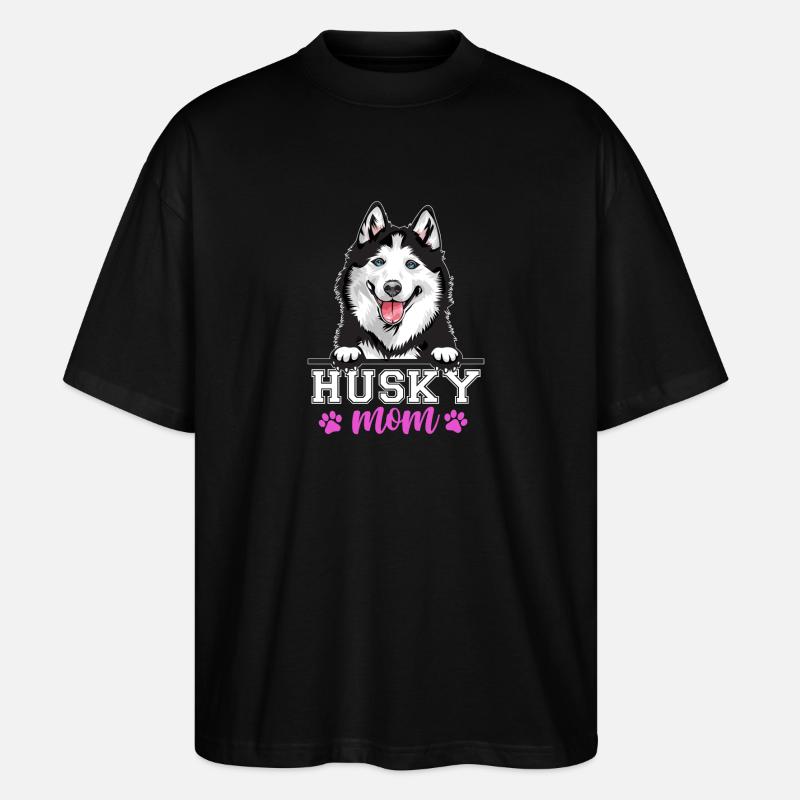 Husky Mama Hund Mama - Stanley/Stella Oversized Unisex Bio T-Shirt Blaster 2.0 - Schwarz