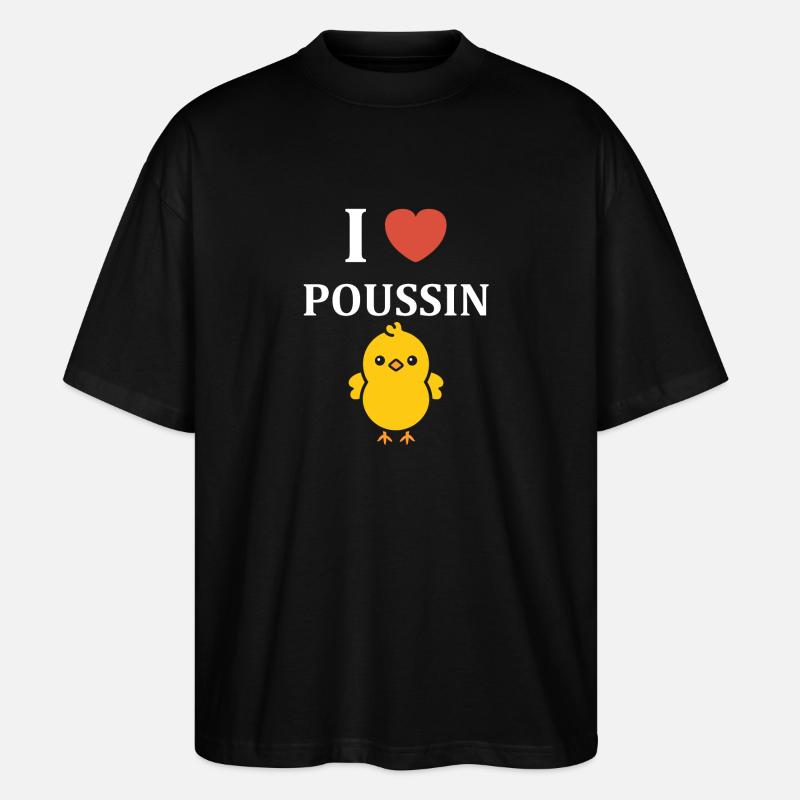 Humour bébé poussin - T-shirt bio Blaster 2.0 coupe oversize Stanley/Stella Unisexe - noir