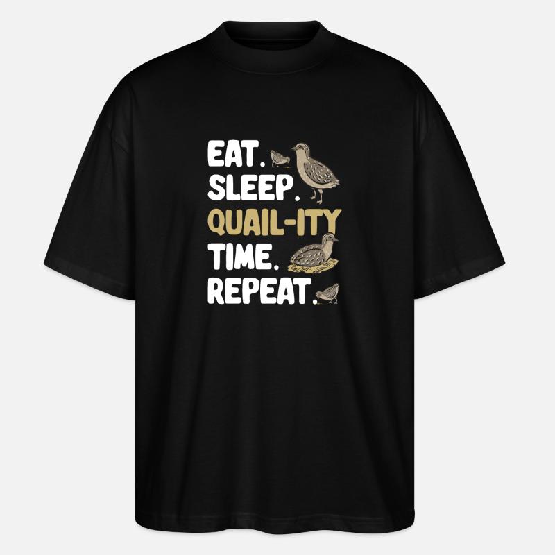 Wachtel Vogel - Stanley/Stella Oversized Unisex Bio T-Shirt Blaster 2.0 - Schwarz