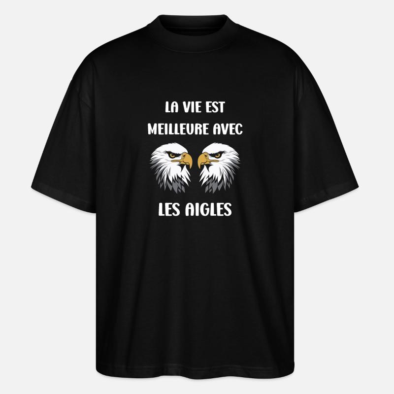 Citation humour Oiseau aigle - T-shirt bio Blaster 2.0 coupe oversize Stanley/Stella Unisexe - noir