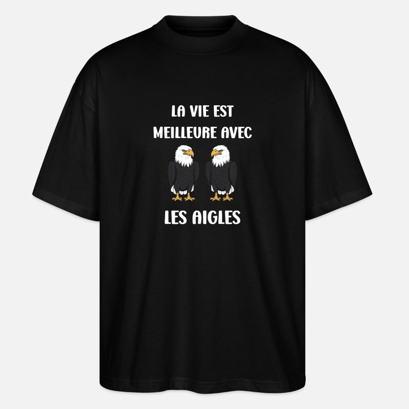 Citation humour Oiseau aigle - T-shirt bio Blaster 2.0 coupe oversize Stanley/Stella Unisexe - noir