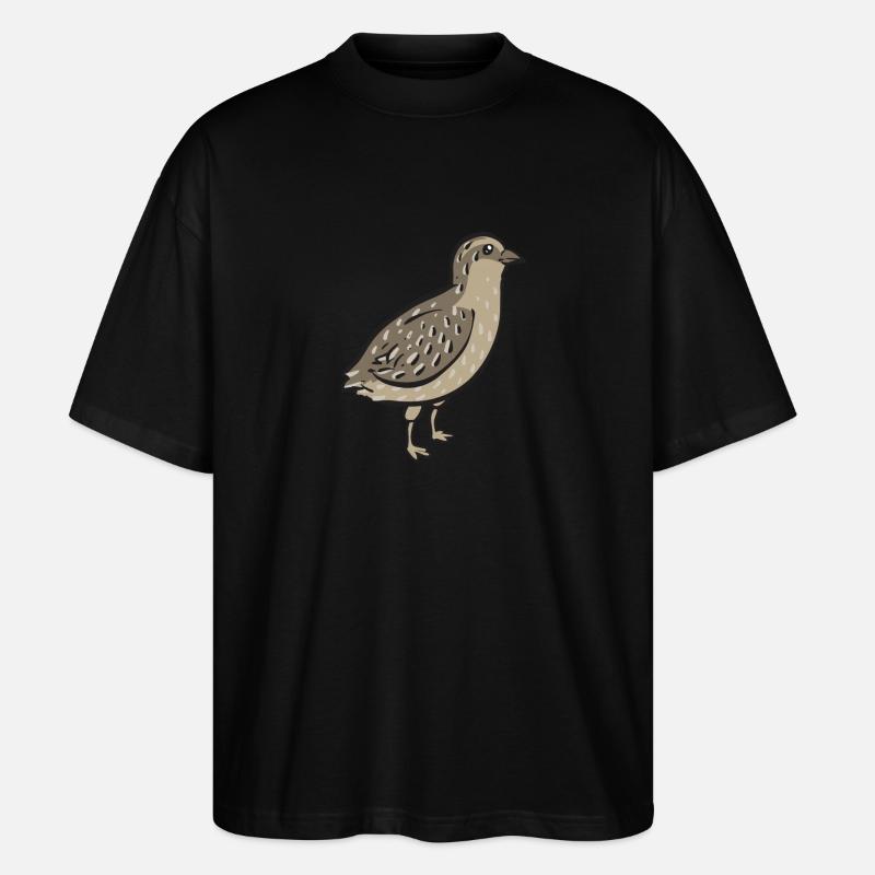 Wachtel Vogel - Stanley/Stella Oversized Unisex Bio T-Shirt Blaster 2.0 - Schwarz