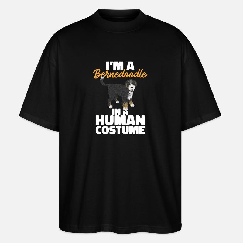 Chien Bernedoodle - T-shirt bio Blaster 2.0 coupe oversize Stanley/Stella Unisexe - noir