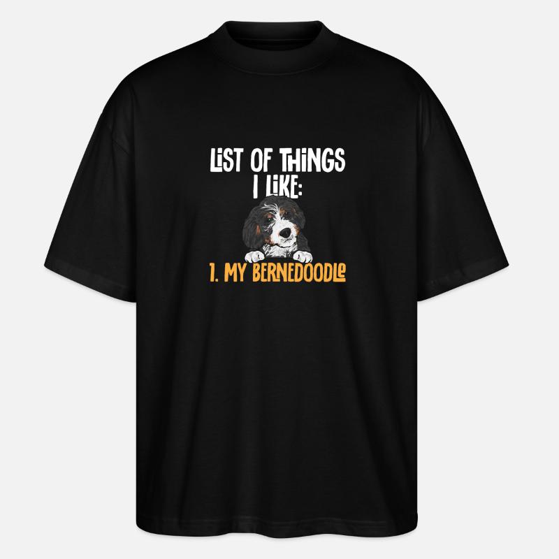 Bernedoodle Hund - Stanley/Stella Oversized Unisex Bio T-Shirt Blaster 2.0 - Schwarz