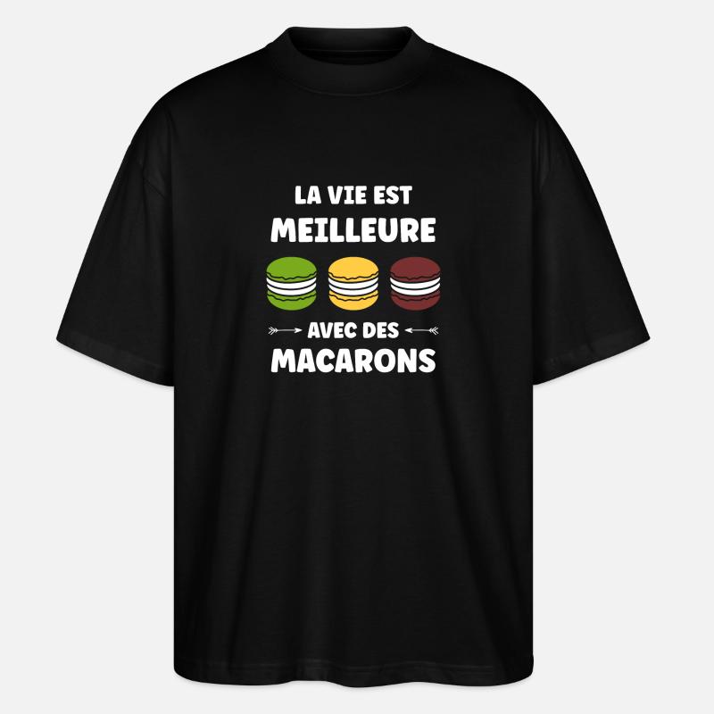 macarons - T-shirt bio Blaster 2.0 coupe oversize Stanley/Stella Unisexe - noir