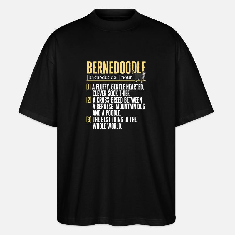 Bernedoodle Hund - Stanley/Stella Oversized Unisex Bio T-Shirt Blaster 2.0 - Schwarz